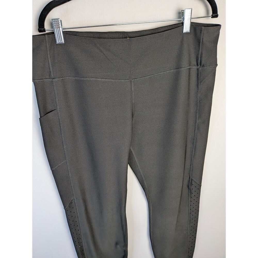 AVIA Cropped Leggings Womens XL Yoga Gym Exercise Black Stretch Mesh Detail - Picture 5 of 14
